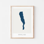 skaha lake british columbia map poster – minimalist lake wall art - image 1