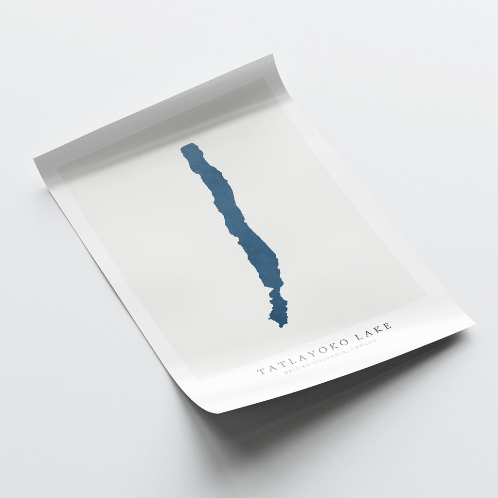 tatlayoko lake british columbia map poster – minimalist lake wall art - image 6
