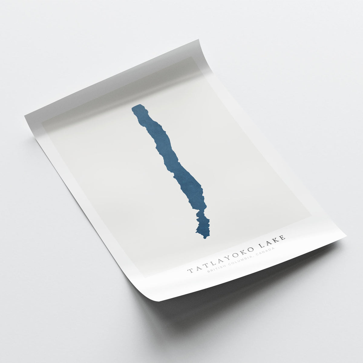 tatlayoko lake british columbia map poster – minimalist lake wall art - image 6