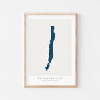 tatlayoko lake british columbia map poster – minimalist lake wall art - image 1