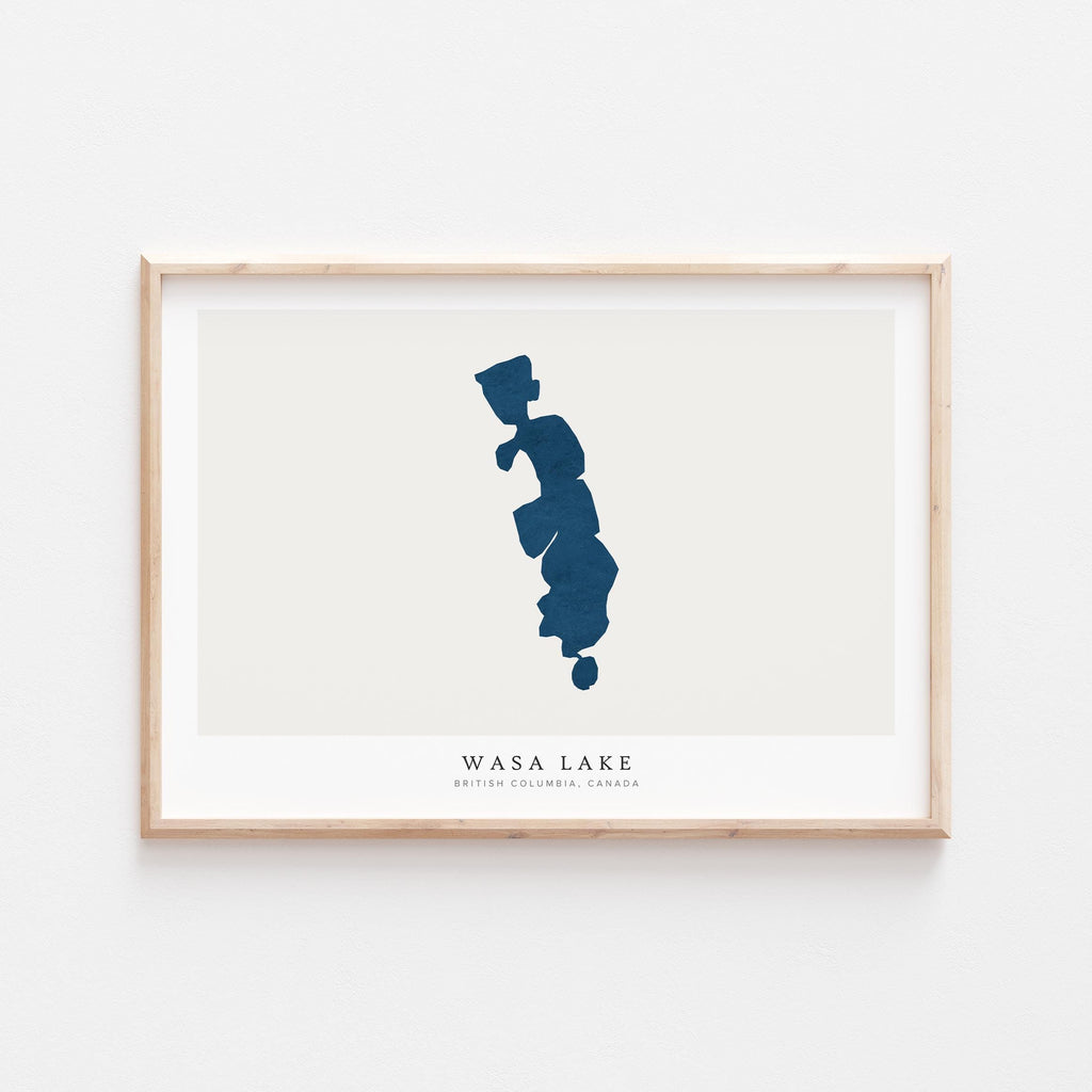 wasa lake british columbia map poster – minimalist lake wall art - image 2