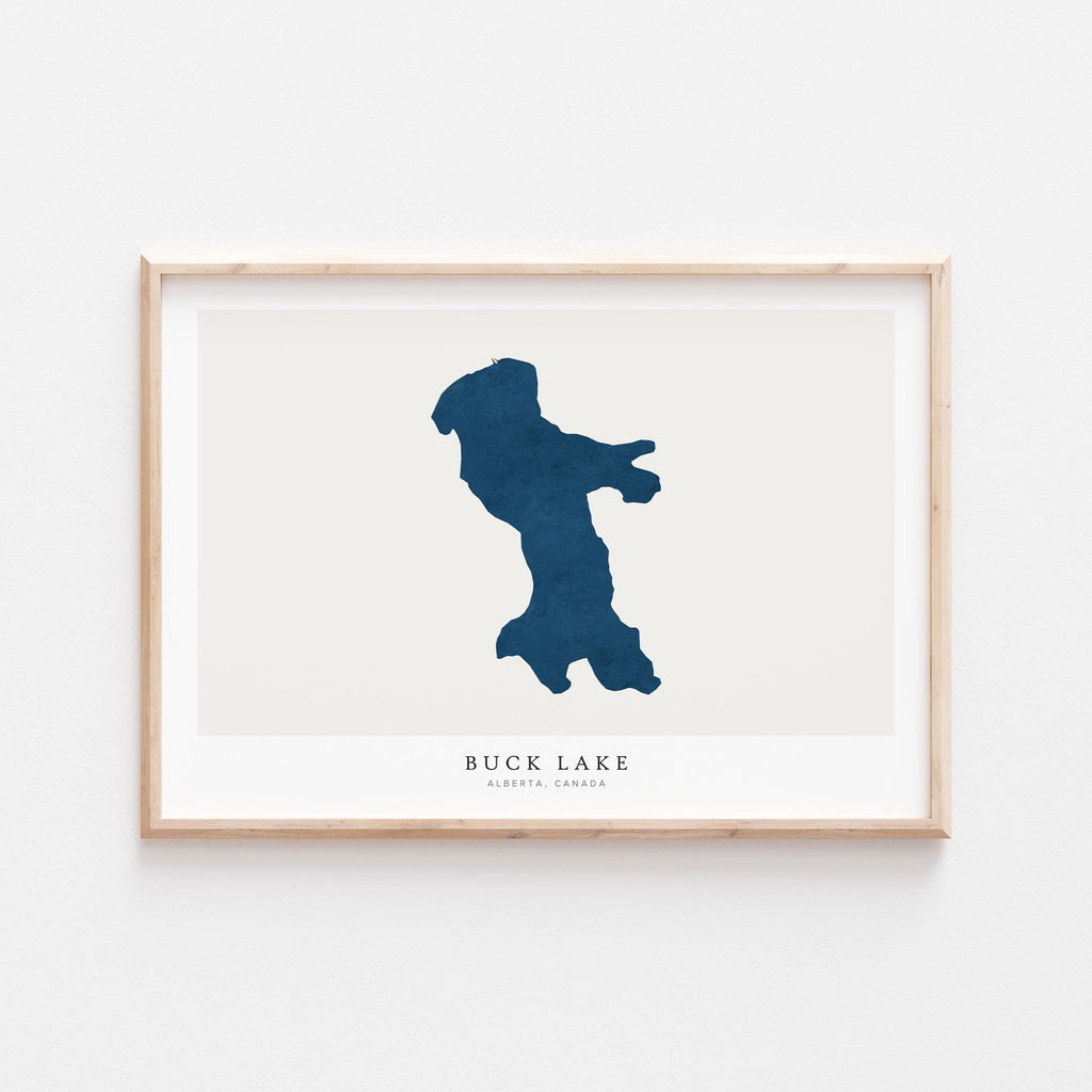 buck lake alberta map poster – minimalist lake wall art - image 2