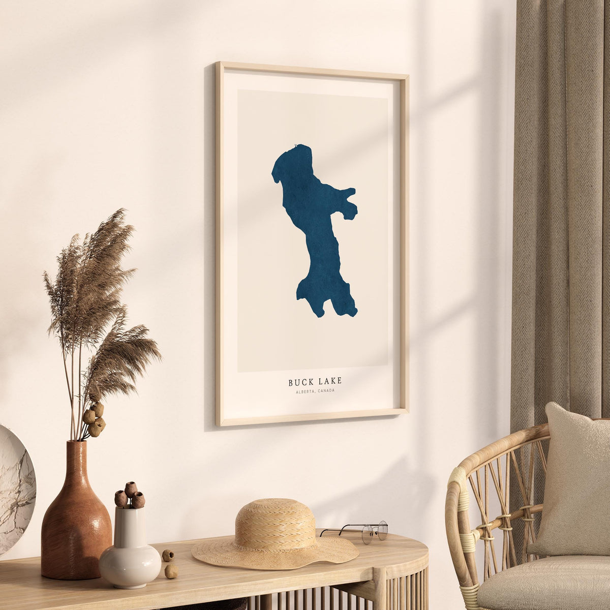 buck lake alberta map poster – minimalist lake wall art - image 3