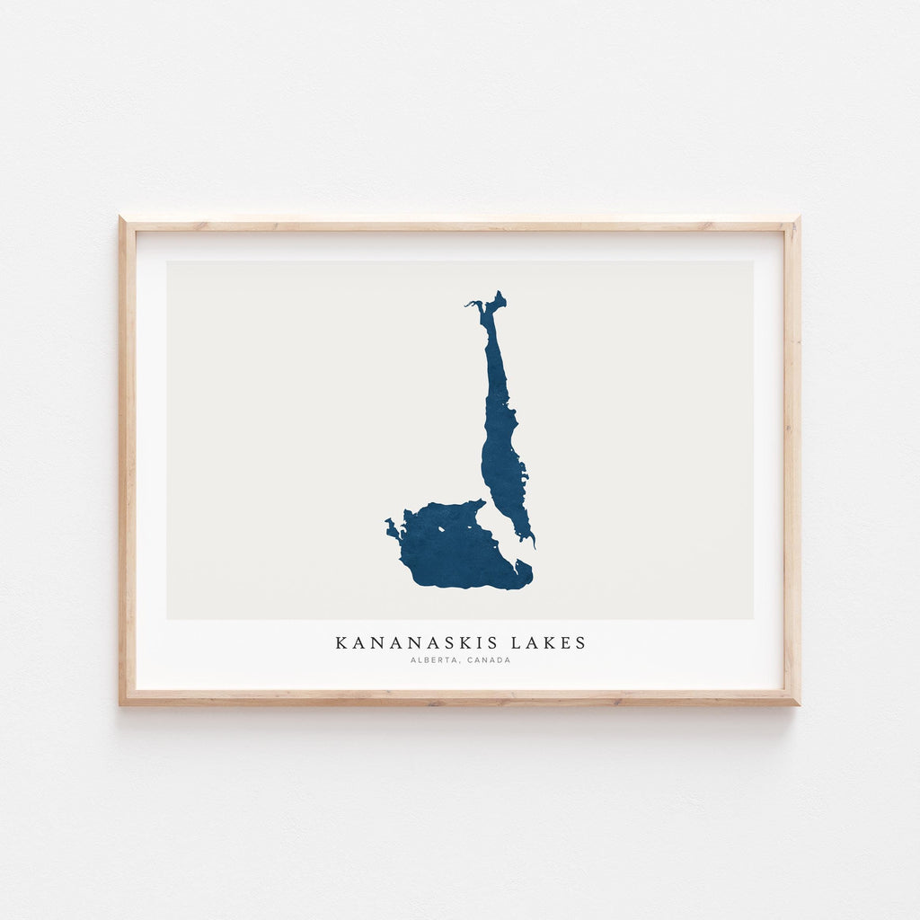 kananaskis lakes alberta map poster – minimalist lake wall art - image 2