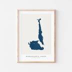 kananaskis lakes alberta map poster – minimalist lake wall art - image 1