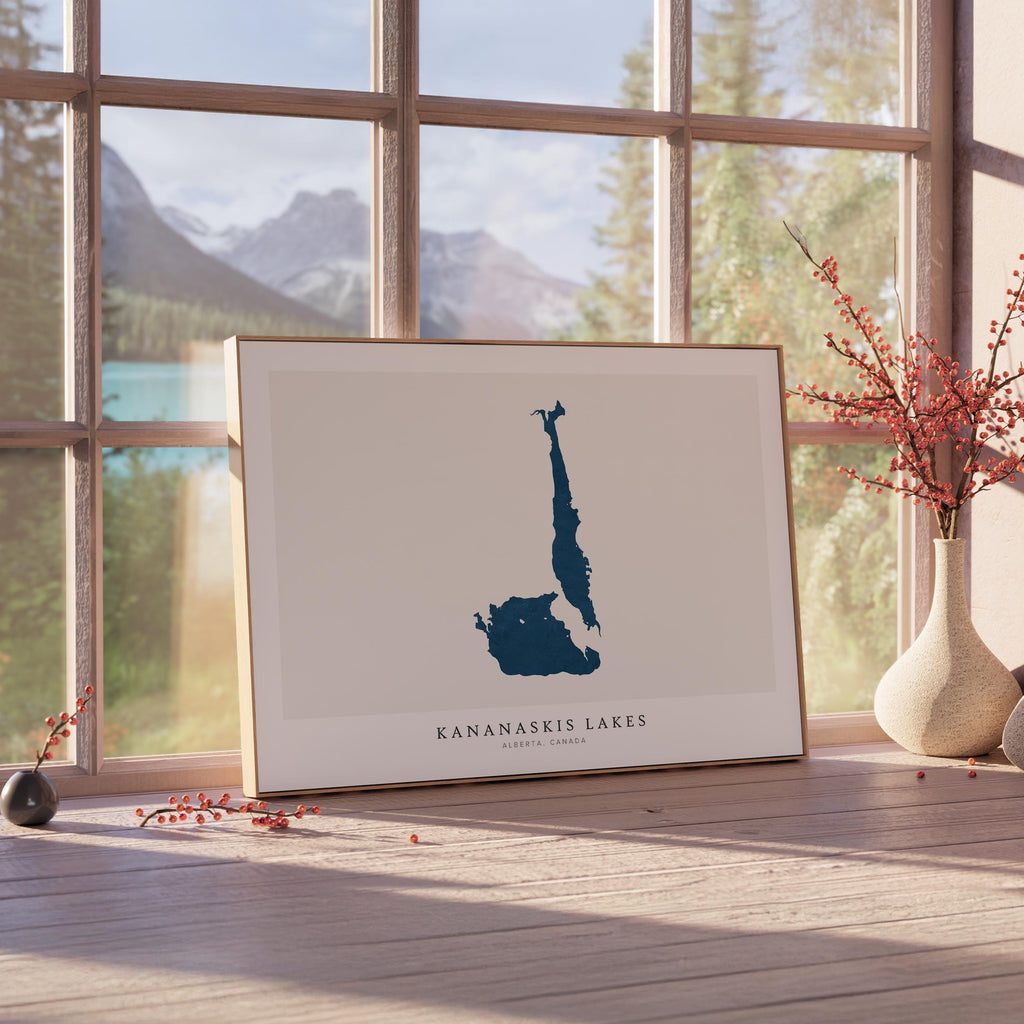 kananaskis lakes alberta map poster – minimalist lake wall art - image 4