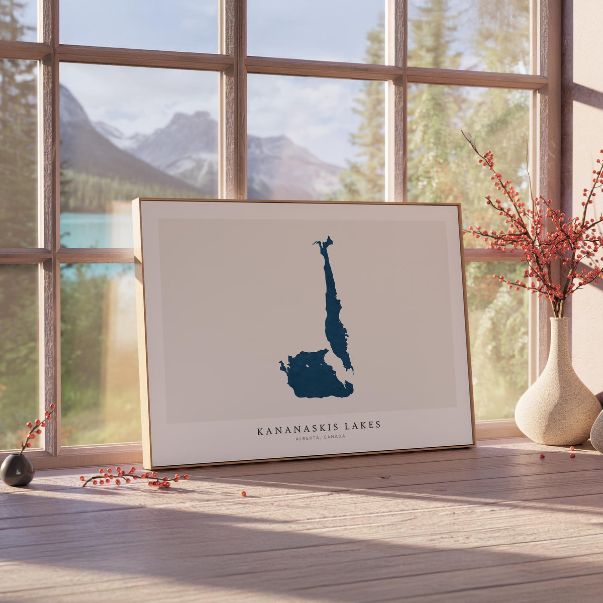 kananaskis lakes alberta map poster – minimalist lake wall art - image 4
