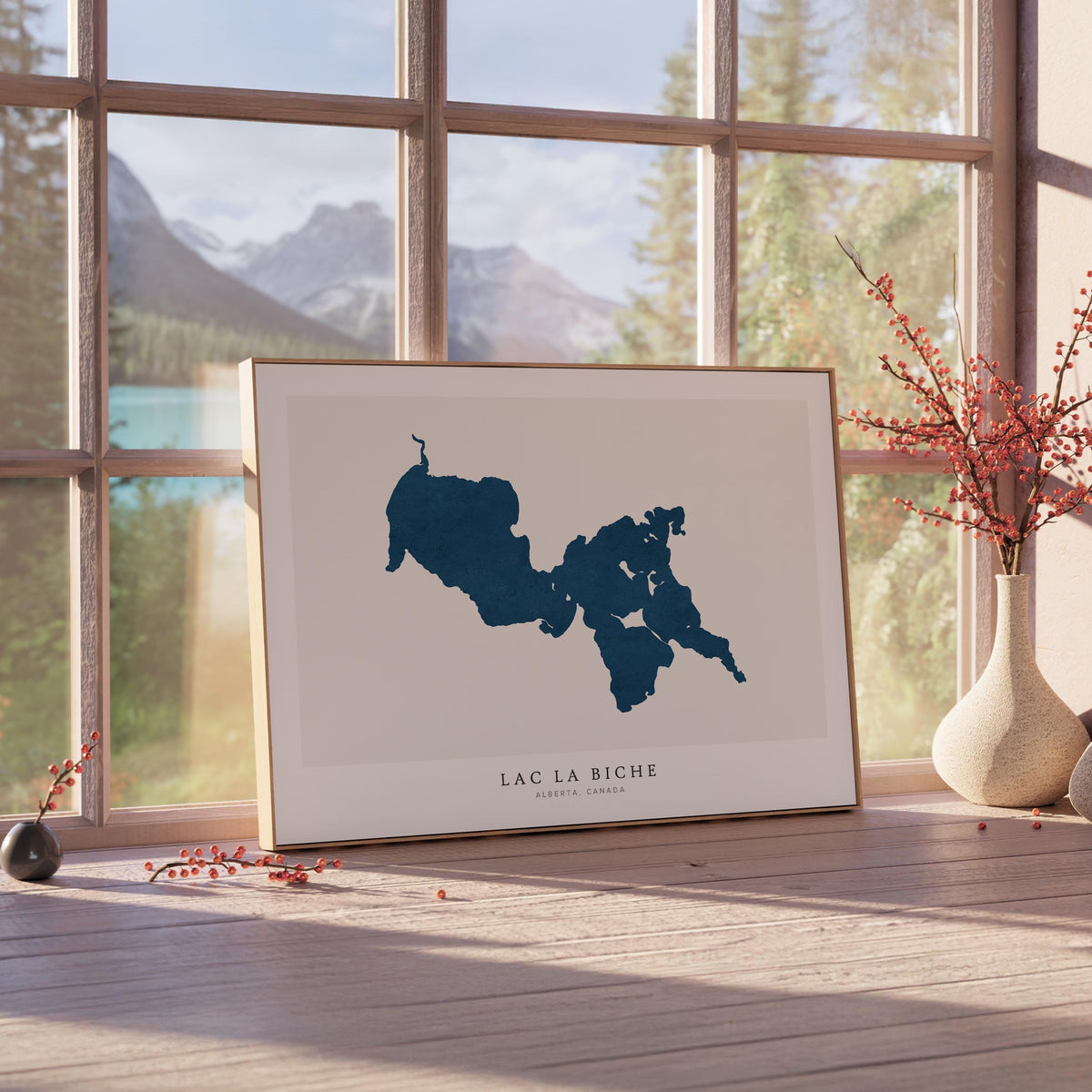 lac la biche alberta map poster – minimalist lake wall art - image 4
