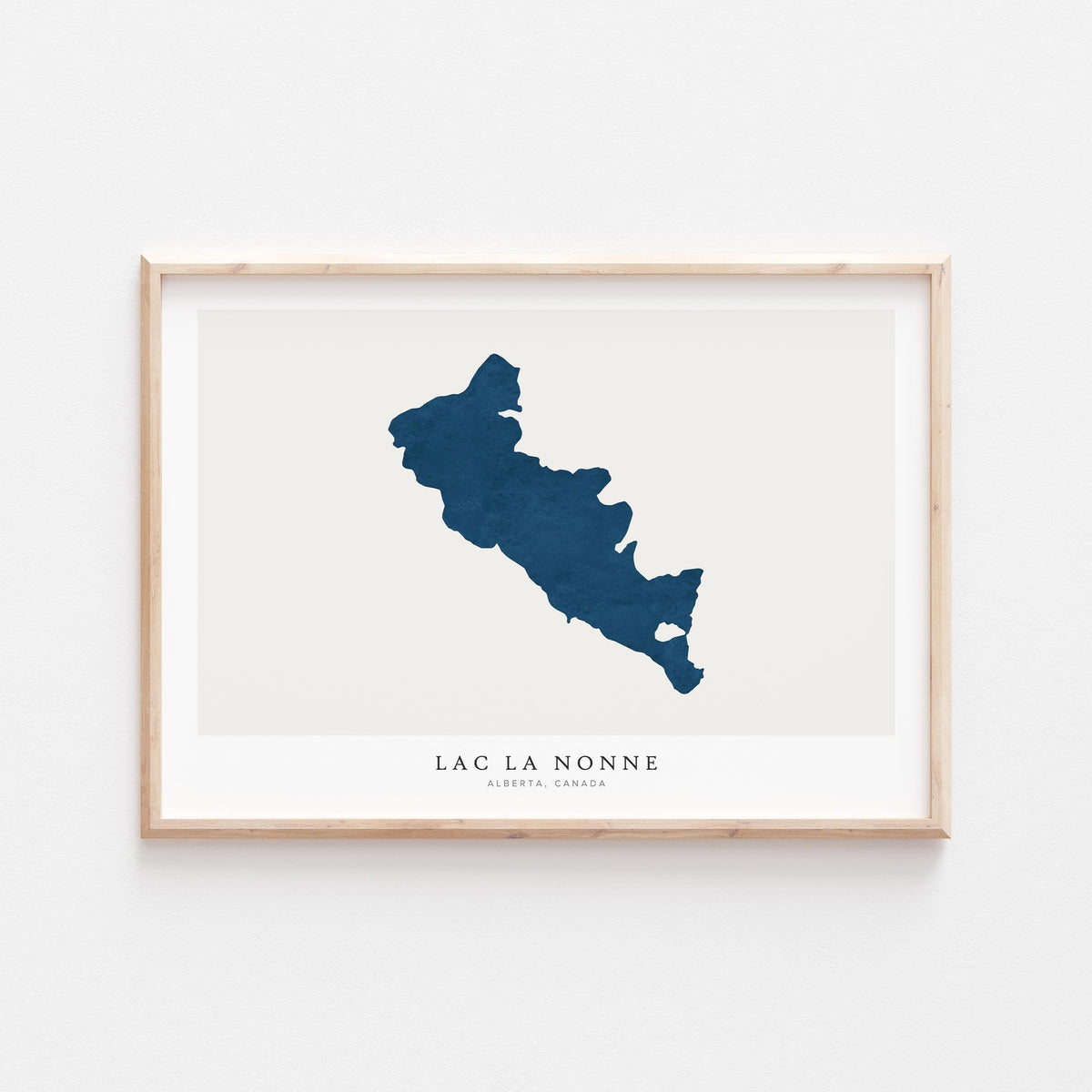 lac la nonne alberta map poster – minimalist lake wall art - image 2