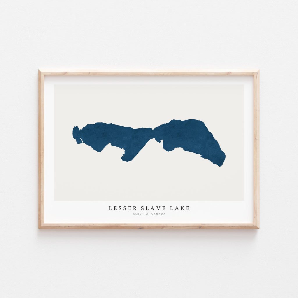 lesser slave lake alberta map poster – minimalist lake wall art - image 1