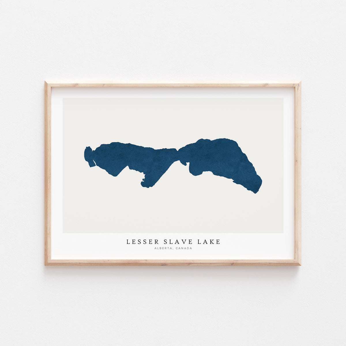 lesser slave lake alberta map poster – minimalist lake wall art - image 1