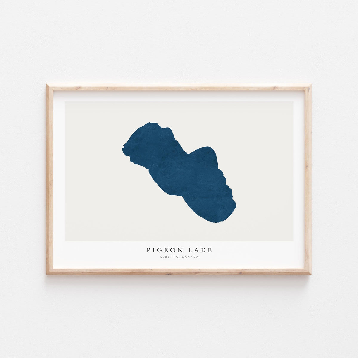 pigeon lake alberta map poster – minimalist lake wall art - image 2