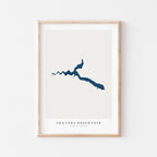 travers reservoir alberta map poster – minimalist lake wall art - image 2