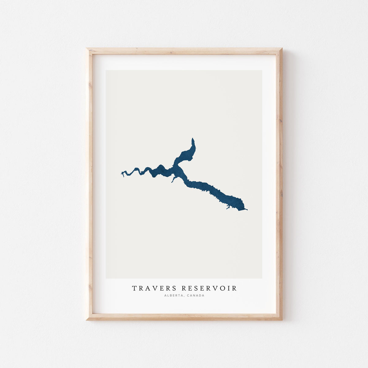 travers reservoir alberta map poster – minimalist lake wall art - image 2