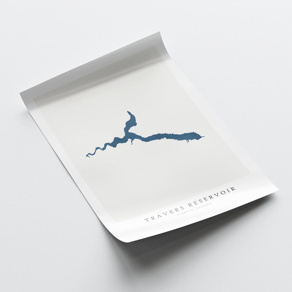 travers reservoir alberta map poster – minimalist lake wall art - image 6