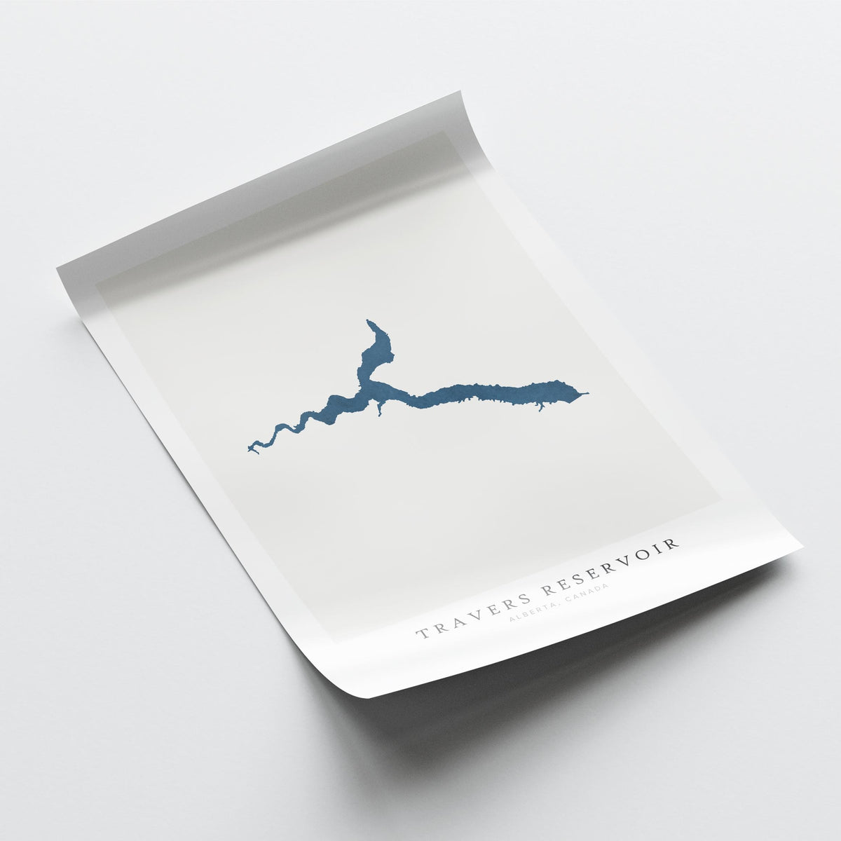 travers reservoir alberta map poster – minimalist lake wall art - image 6