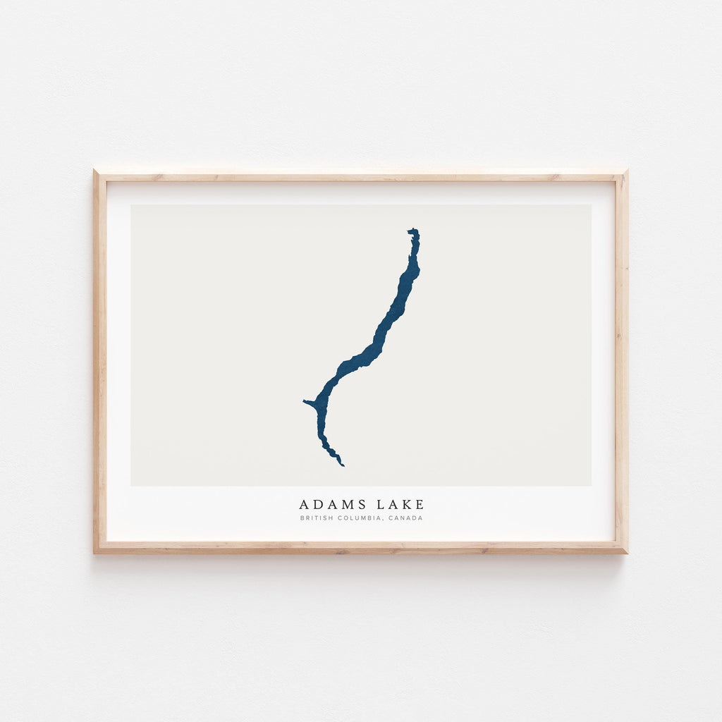 adams lake british columbia map poster – minimalist lake wall art - image 2