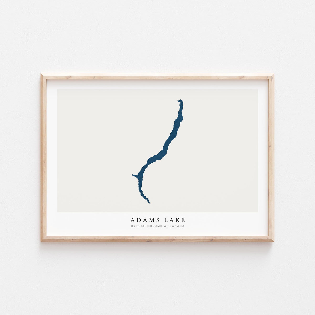 adams lake british columbia map poster – minimalist lake wall art - image 2