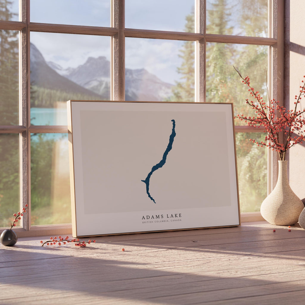 adams lake british columbia map poster – minimalist lake wall art - image 4