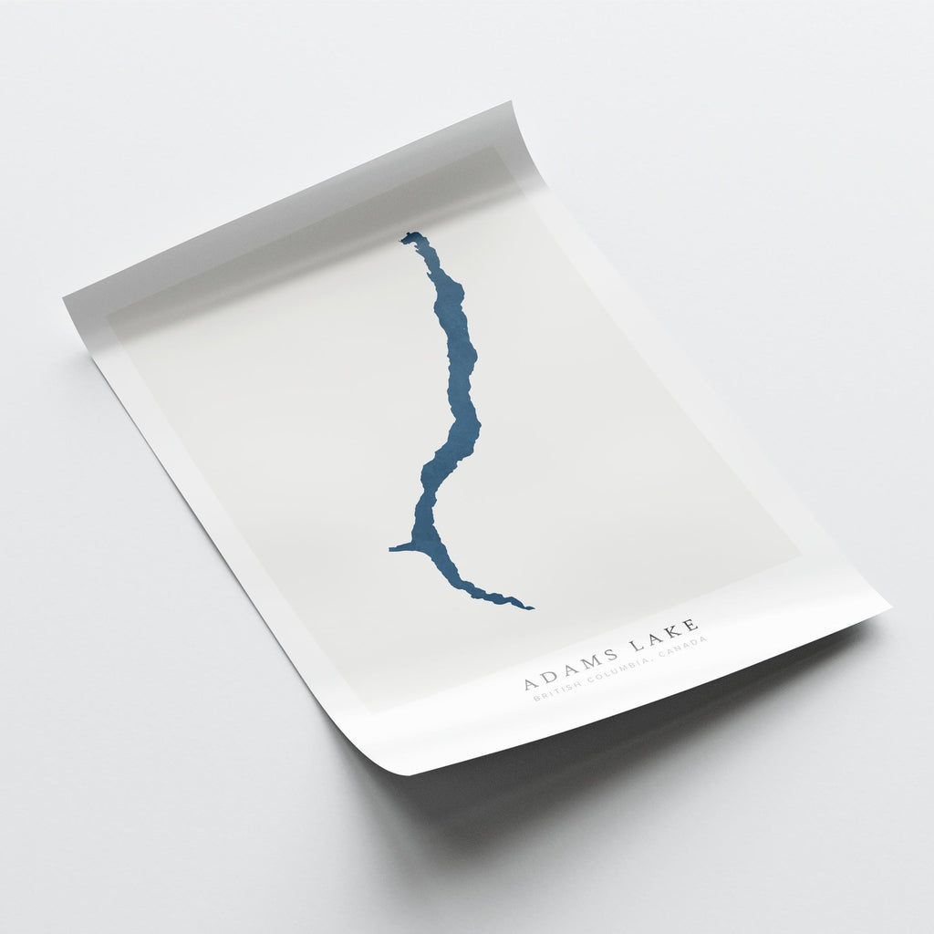 adams lake british columbia map poster – minimalist lake wall art - image 6