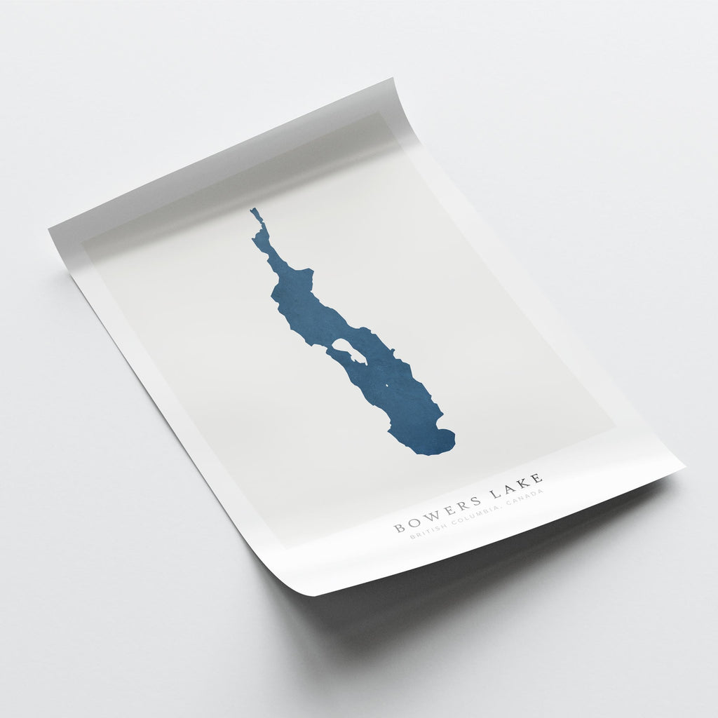 bowers lake british columbia map poster – minimalist lake wall art - image 6