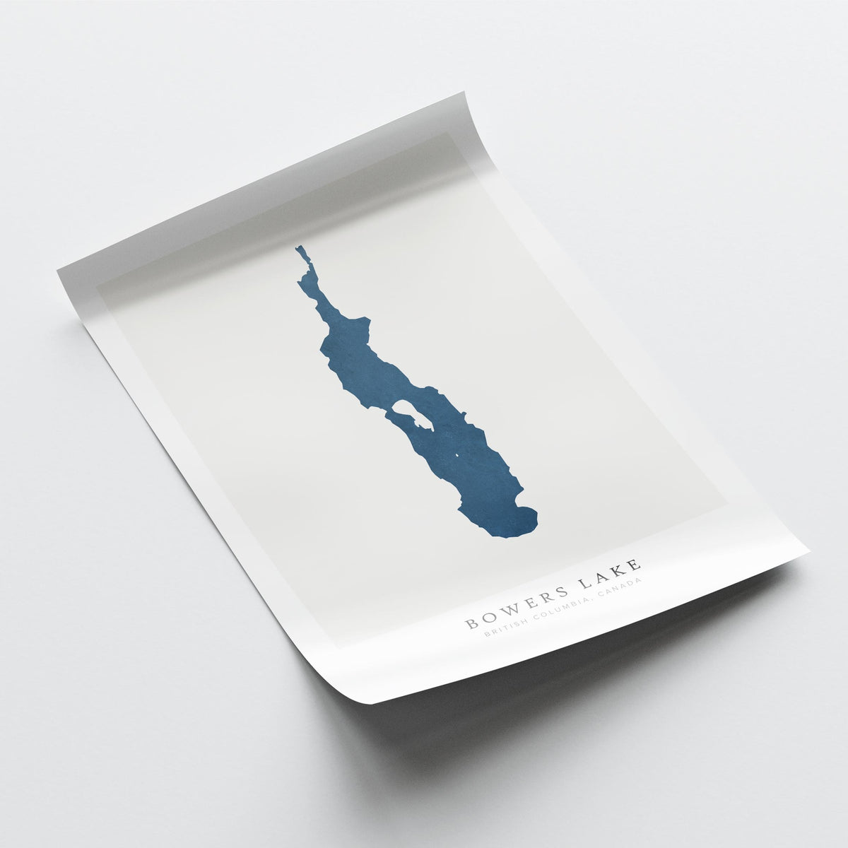 bowers lake british columbia map poster – minimalist lake wall art - image 6