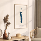 bowers lake british columbia map poster – minimalist lake wall art - image 3