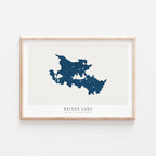 bridge lake british columbia map poster – minimalist lake wall art - image 1