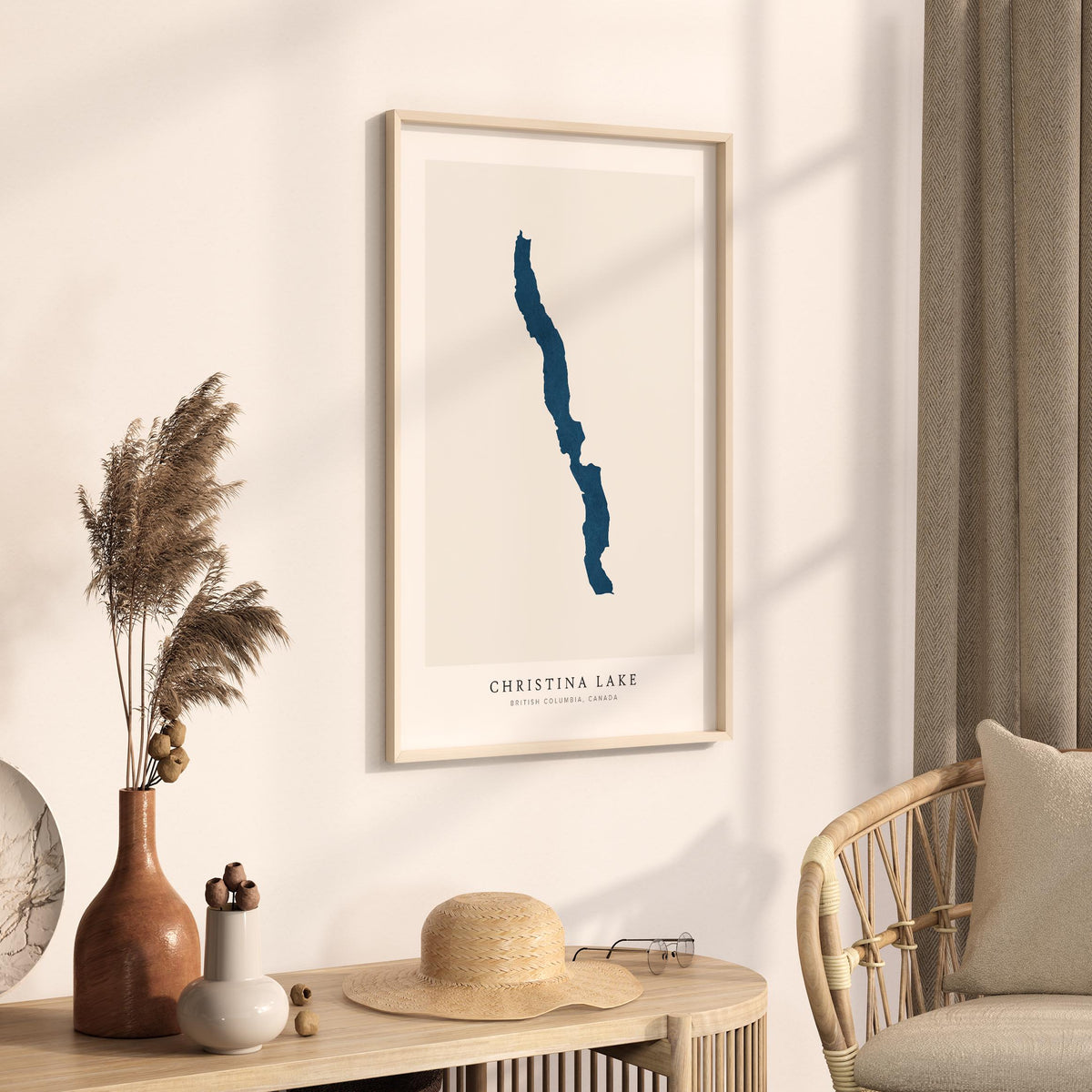 christina lake british columbia map poster – minimalist lake wall art - image 3
