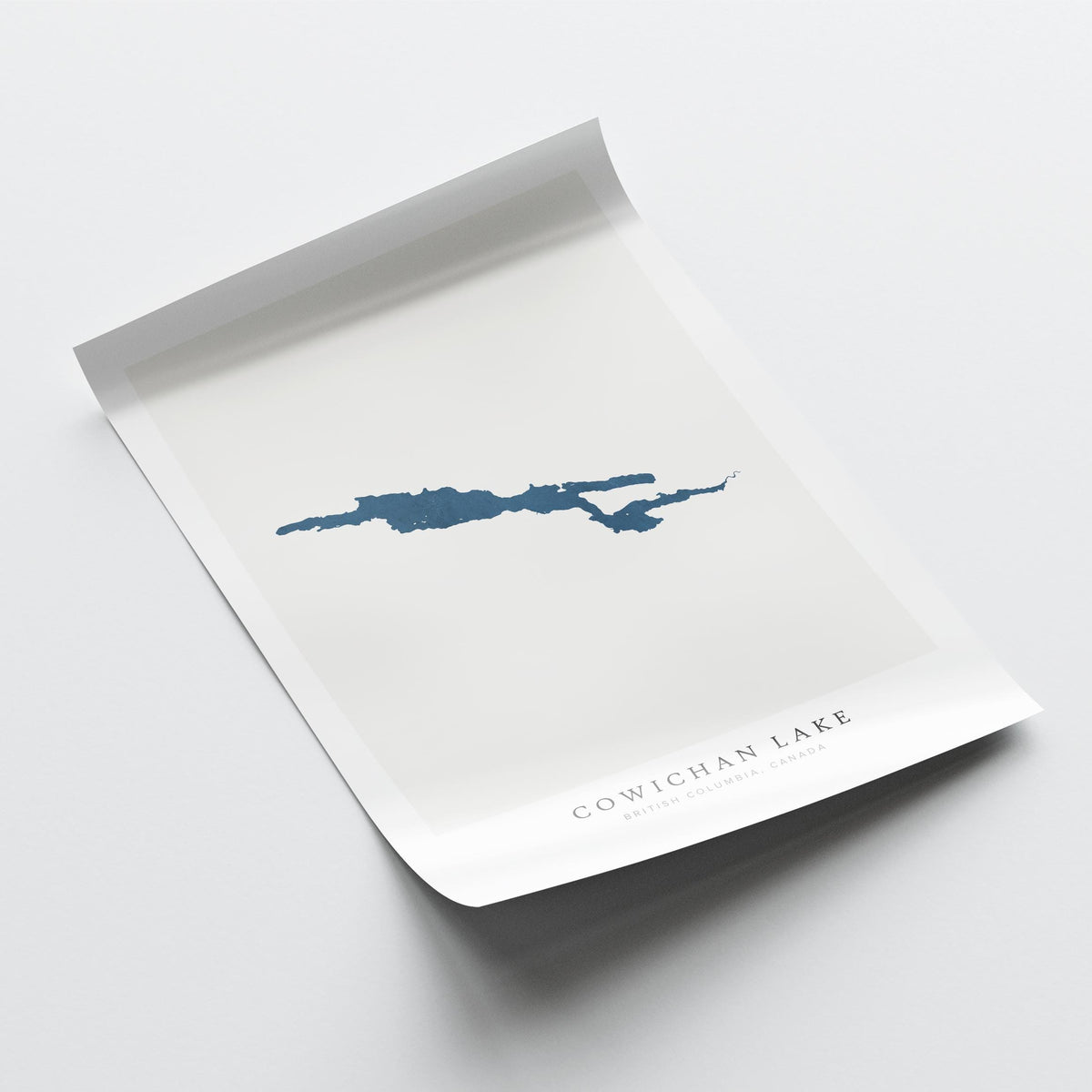 cowichan lake british columbia map poster – minimalist lake wall art - image 6