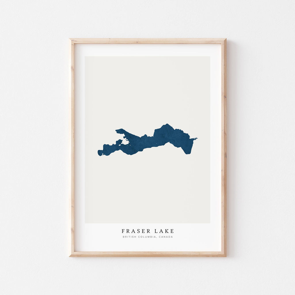 fraser lake british columbia map poster – minimalist lake wall art - image 2