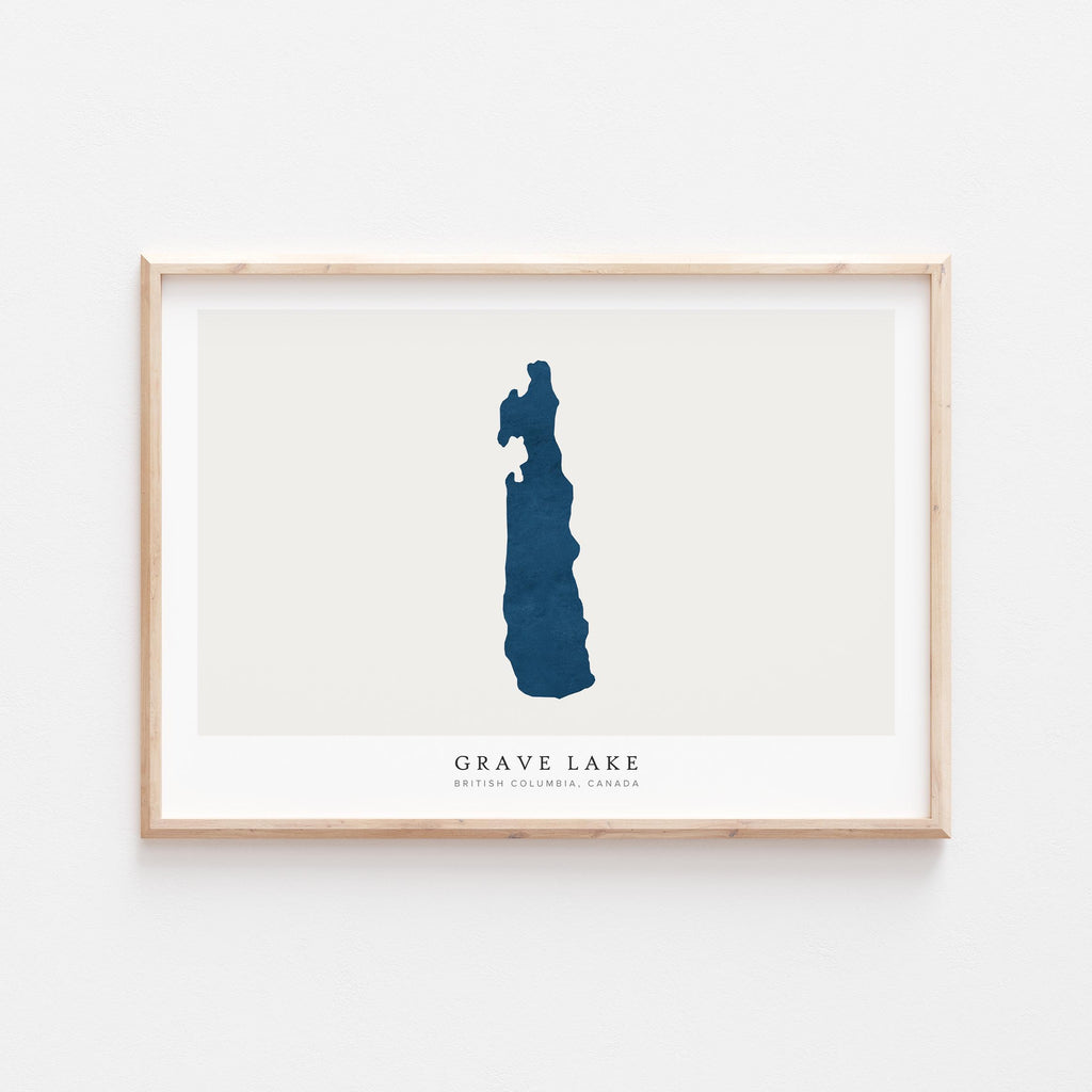 grave lake british columbia map poster – minimalist lake wall art - image 2