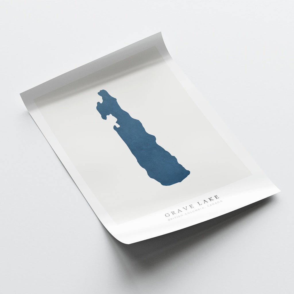 grave lake british columbia map poster – minimalist lake wall art - image 6