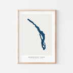 harrison lake british columbia map poster – minimalist lake wall art - image 1
