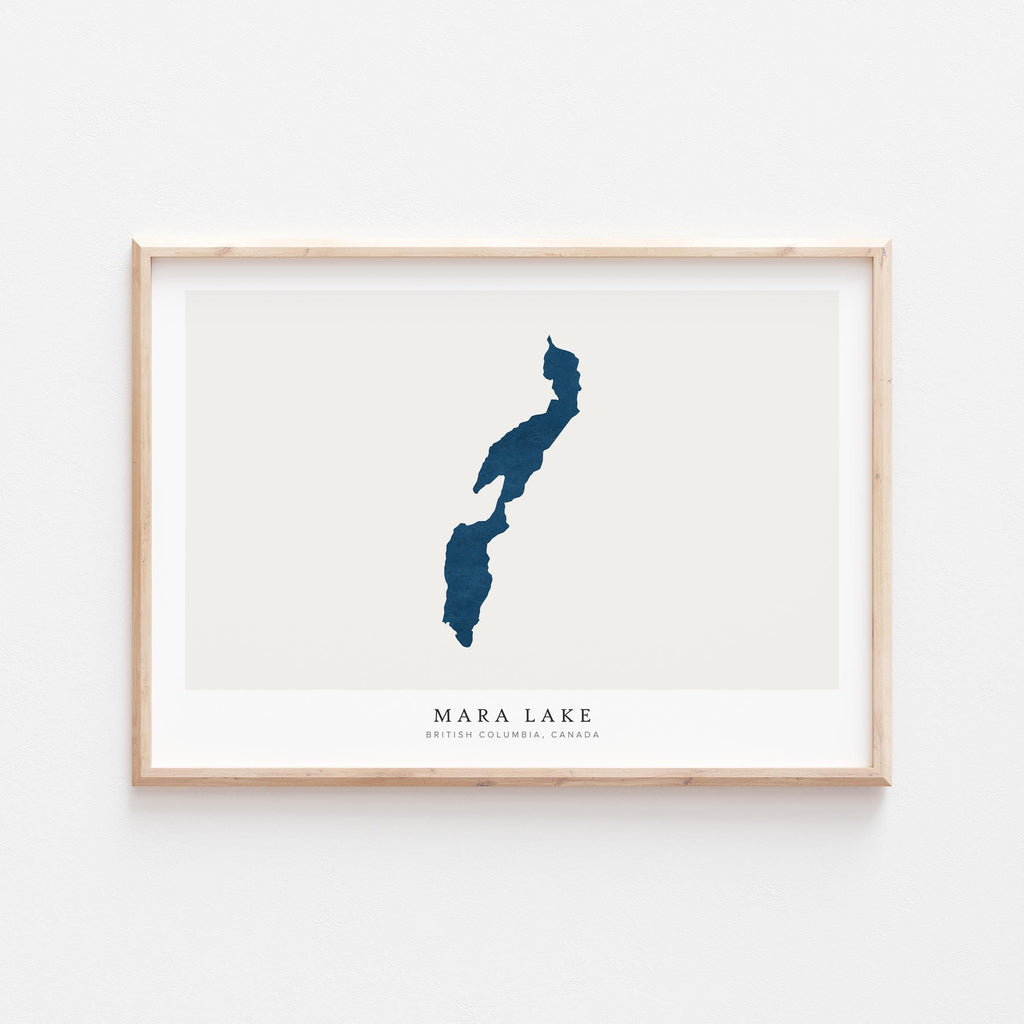 mara lake british columbia map poster – minimalist lake wall art - image 2