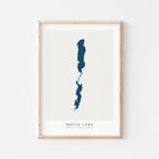moyie lake british columbia map poster – minimalist lake wall art - image 1