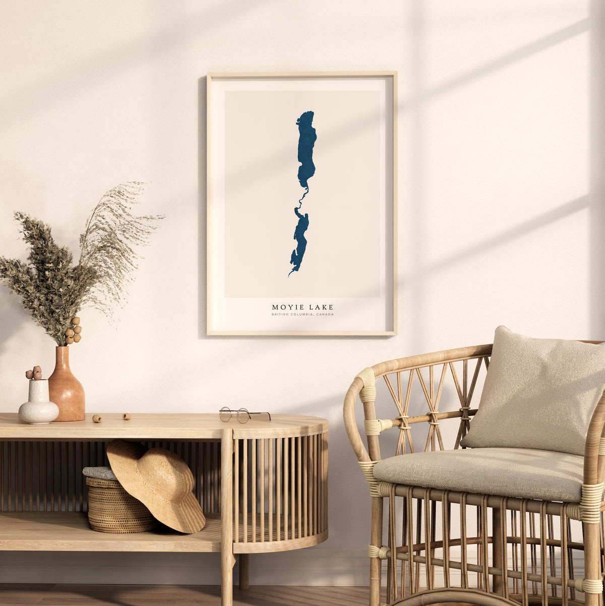 moyie lake british columbia map poster – minimalist lake wall art - image 5