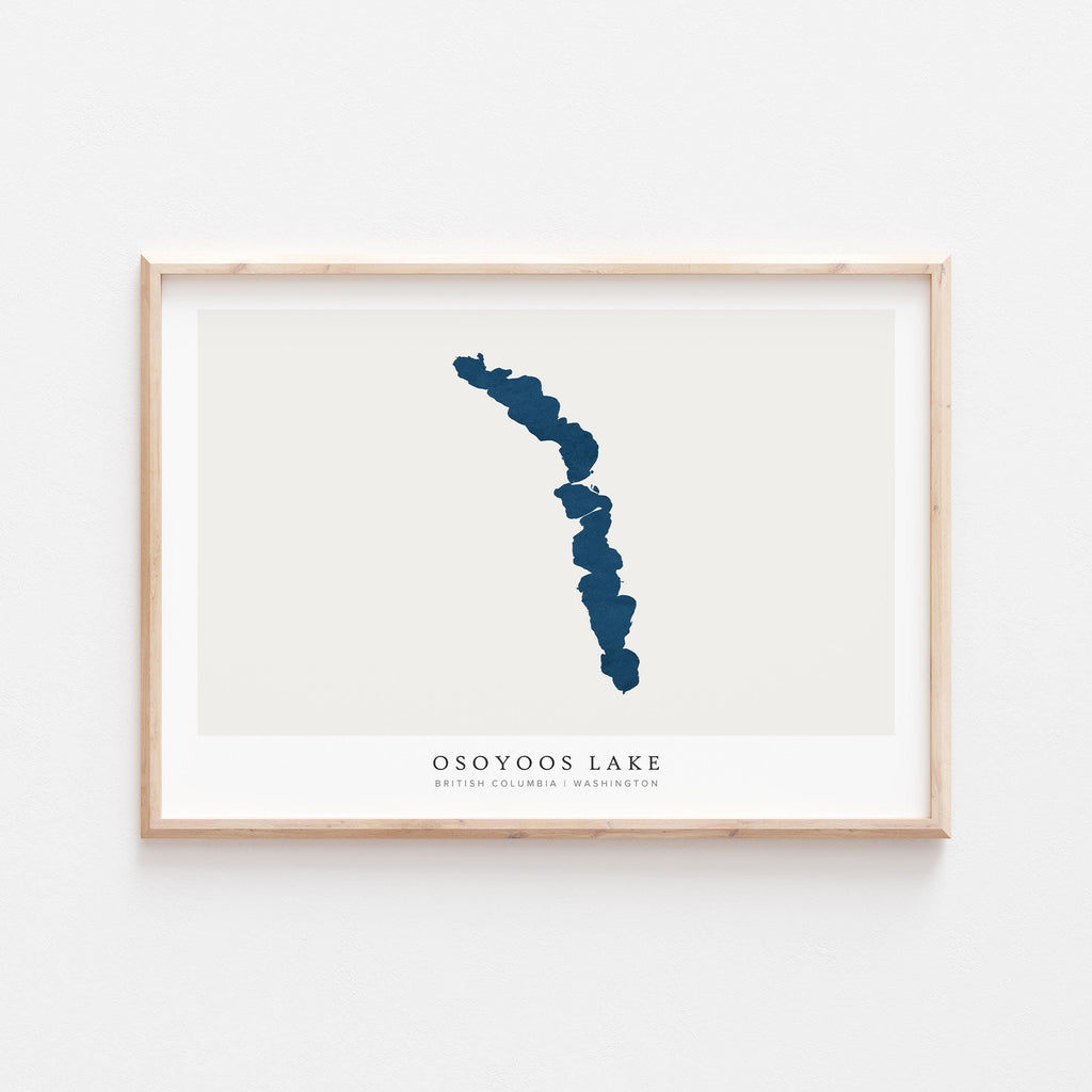 osoyoos lake british columbia map poster – minimalist lake wall art - image 2