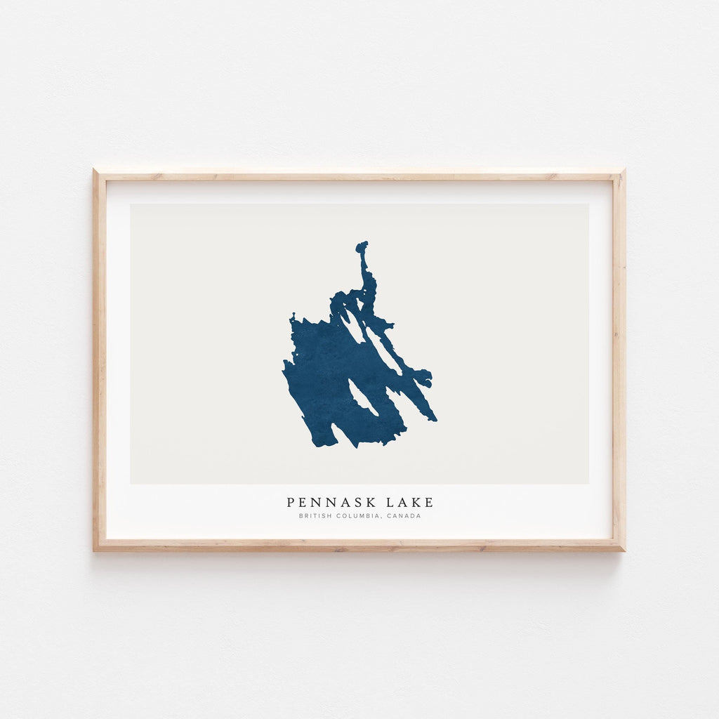 pennask lake british columbia map poster – minimalist lake wall art - image 2