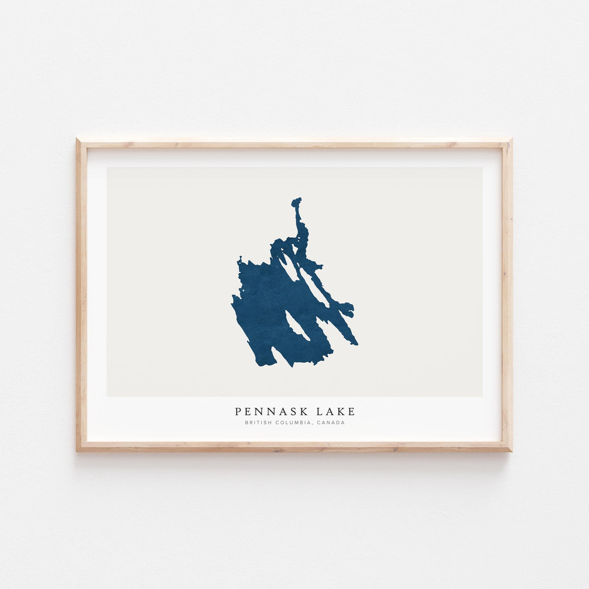 pennask lake british columbia map poster – minimalist lake wall art - image 2