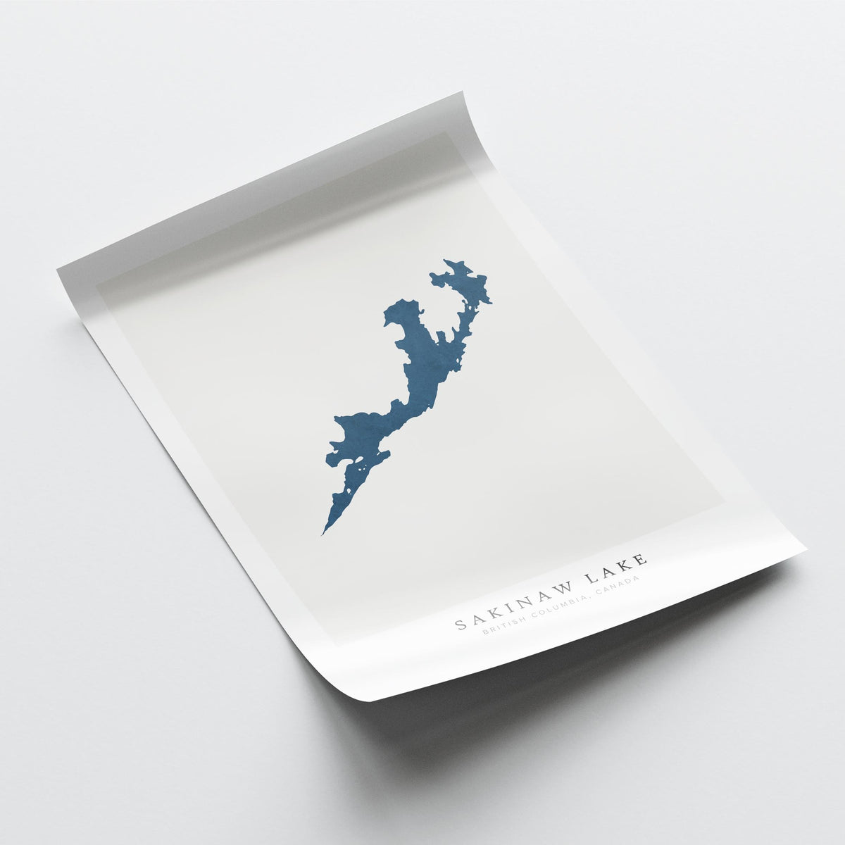 sakinaw lake british columbia map poster – minimalist lake wall art - image 6