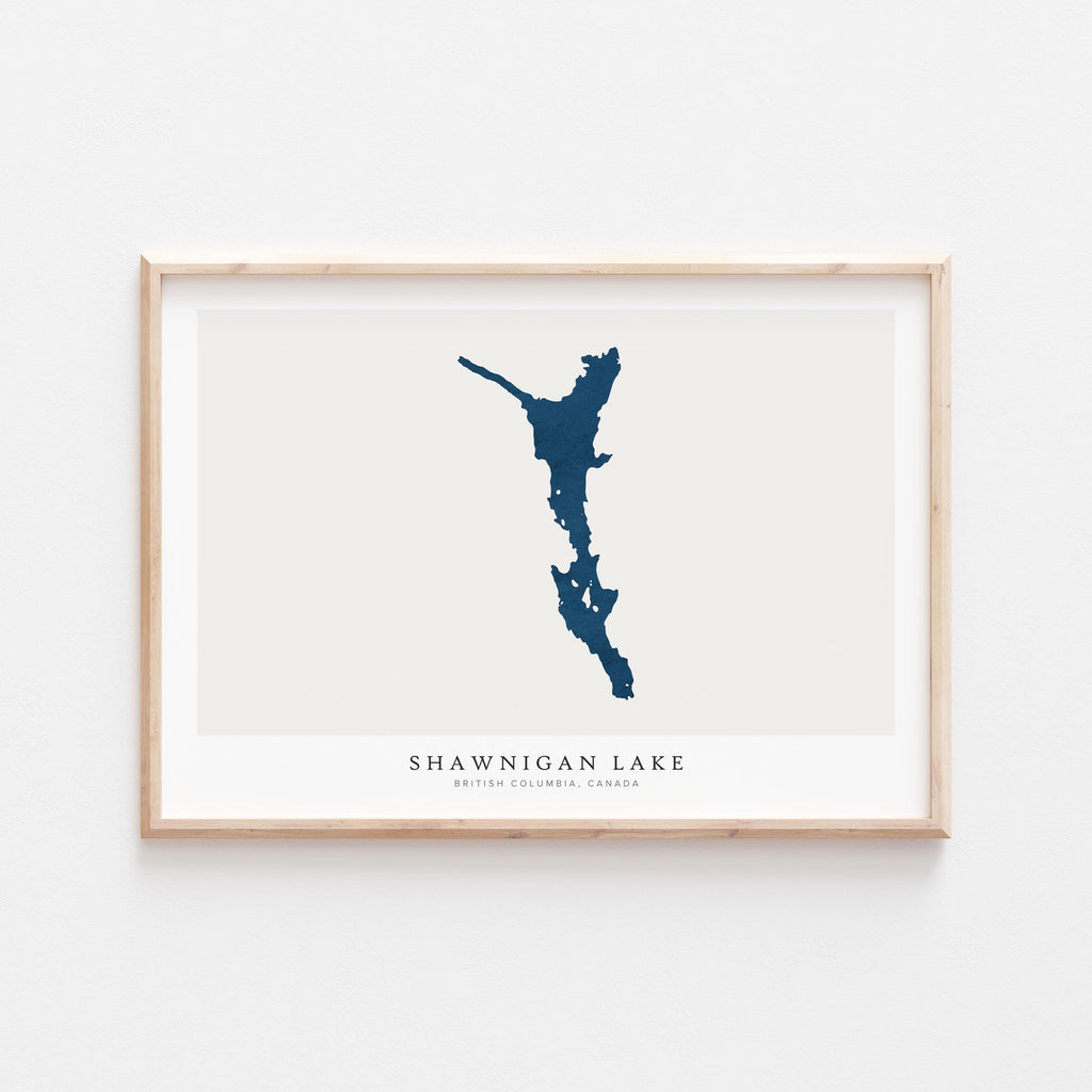 shawnigan lake british columbia map poster – minimalist lake wall art - image 2