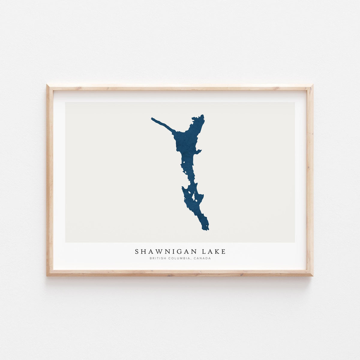 shawnigan lake british columbia map poster – minimalist lake wall art - image 2