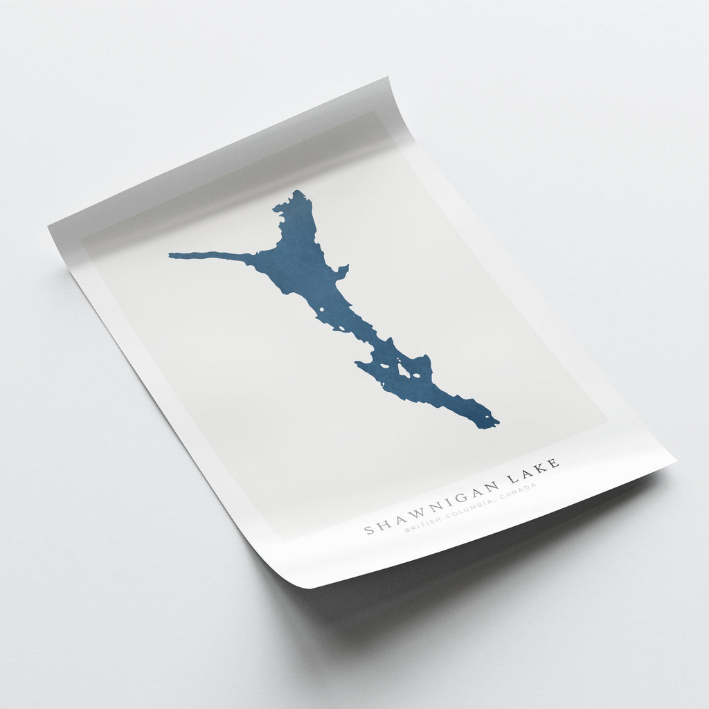 shawnigan lake british columbia map poster – minimalist lake wall art - image 6