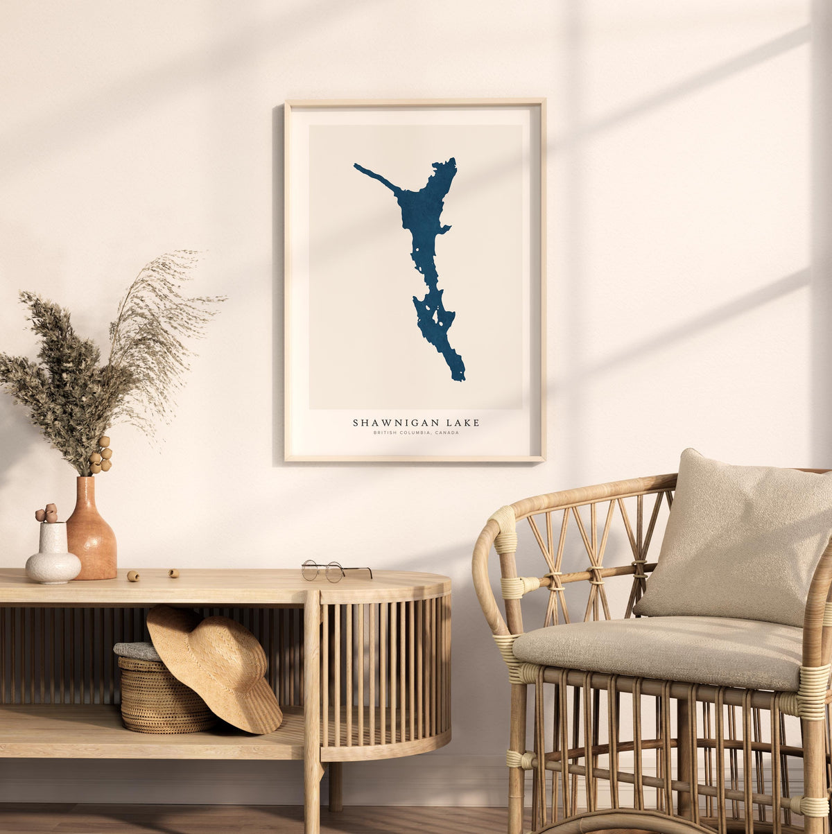 shawnigan lake british columbia map poster – minimalist lake wall art - image 5