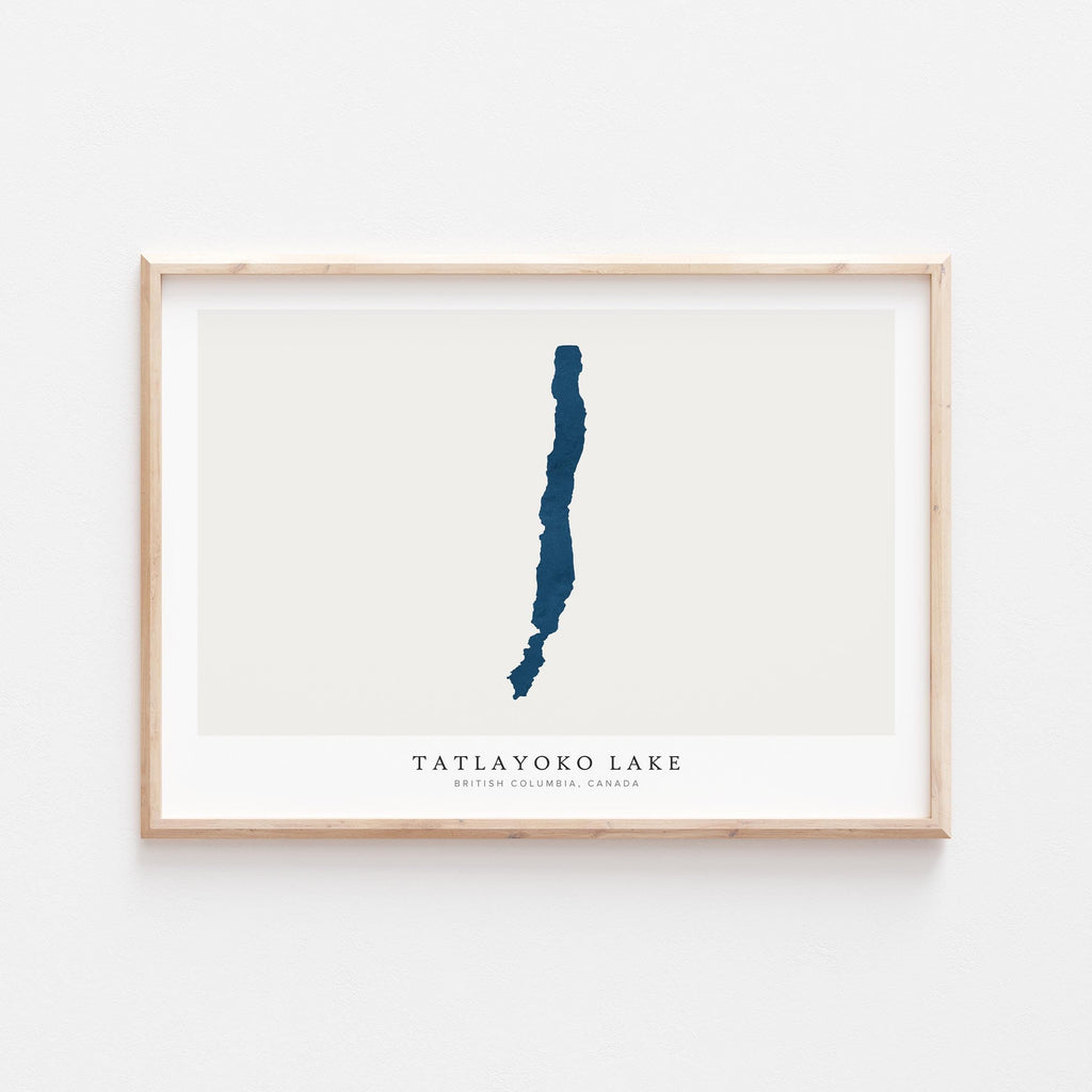 tatlayoko lake british columbia map poster – minimalist lake wall art - image 2