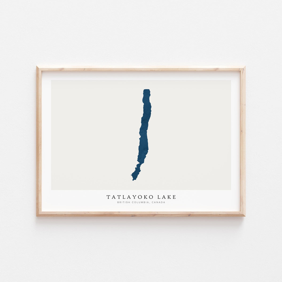 tatlayoko lake british columbia map poster – minimalist lake wall art - image 2