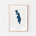 wasa lake british columbia map poster – minimalist lake wall art - image 1