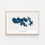 lac bernard map print quebec map poster – minimalist lake wall art - image 1