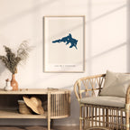 lac de l'achigan quebec map poster – minimalist lake wall art - image 5